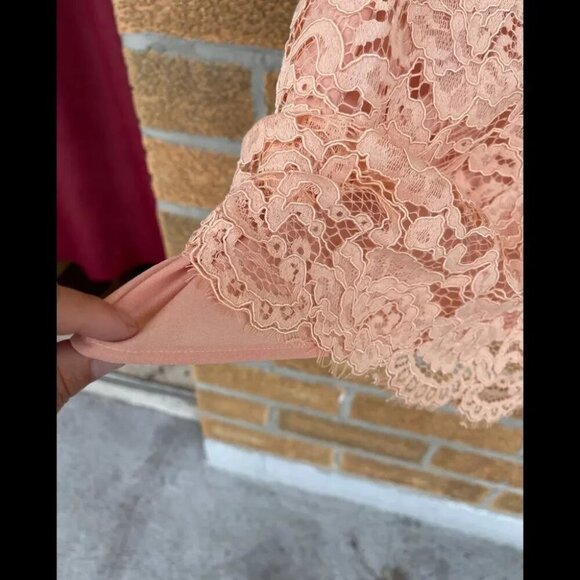 NBD Peach Allover Lace Cold Shoulder Dress small - Picture 6 of 14